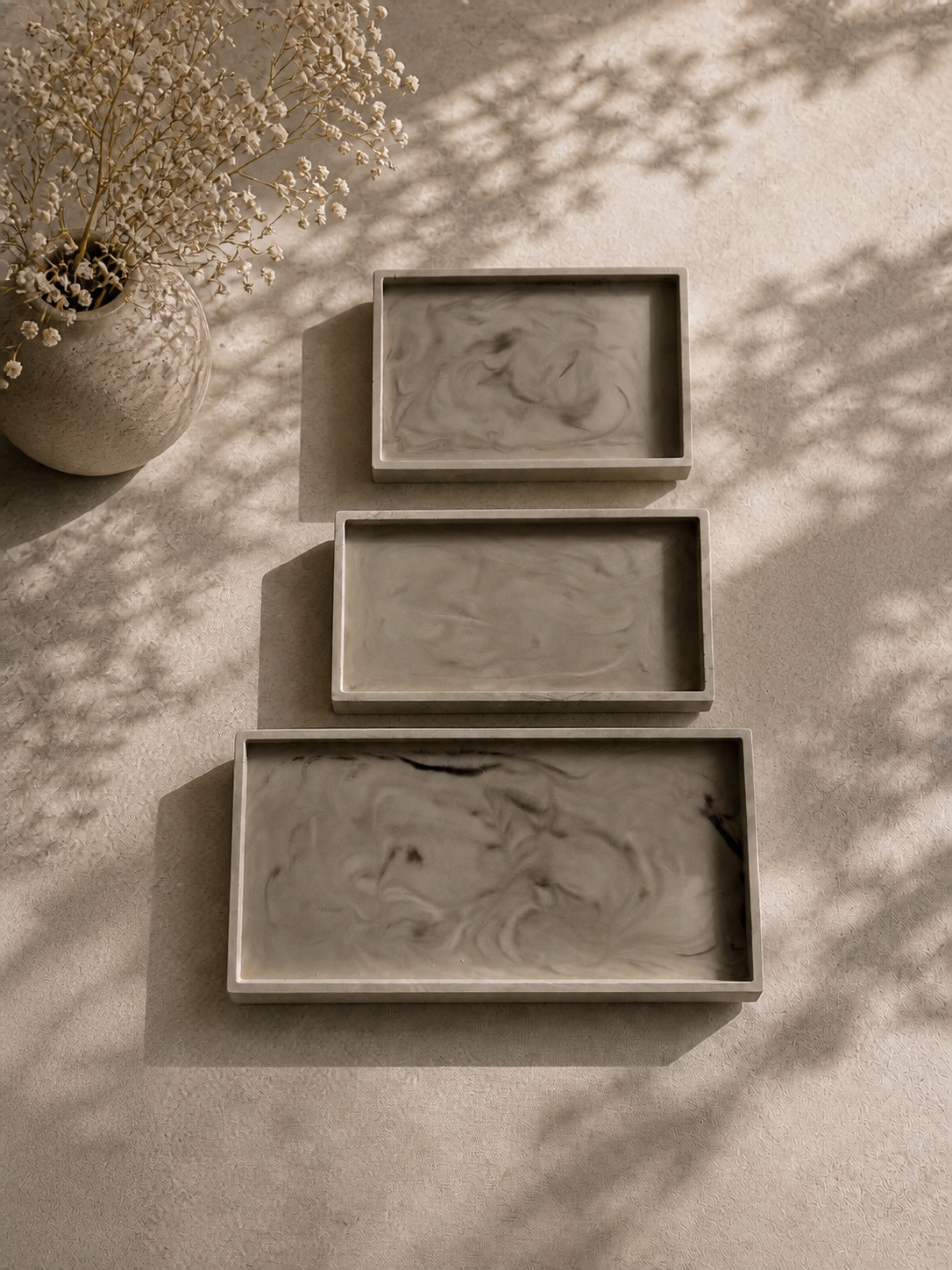 Zestaw Tac dekoracyjnych Nude Marble Trio